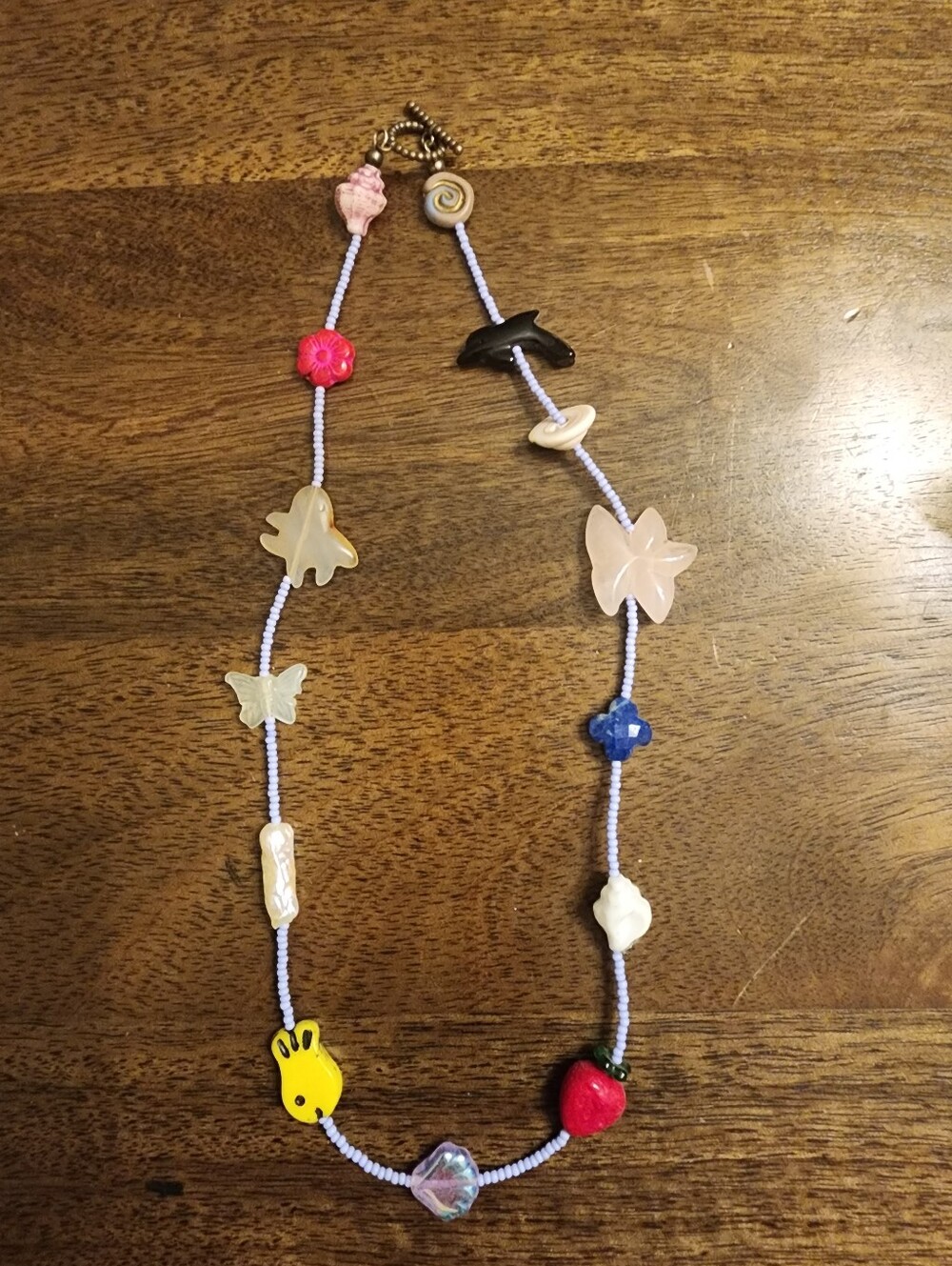 Colorful Beaded Sea Creature Necklace Multicolor